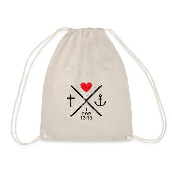 faith hope love (3) crois amour espoir, noir - Sac de sport léger - nature - Devant