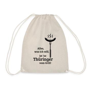 Eine Thüringer vom Grill! (old / 1C) - Turnbeutel - Natur - Vorne