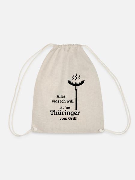 Eine Thüringer vom Grill! (old / 1C) - Turnbeutel - Natur