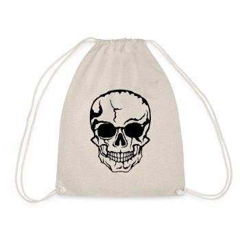 Halloween Death Head Horror Zeichnung 21 - Turnbeutel - Natur - Vorne