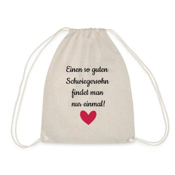 Bester Schwiegersohn Geschenk Weihnachten Idee - Turnbeutel - Natur - Vorne