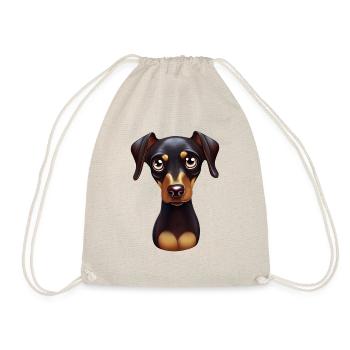 Adorable Doberman Pinscher Portrait - Drawstring Bag - nature - Front
