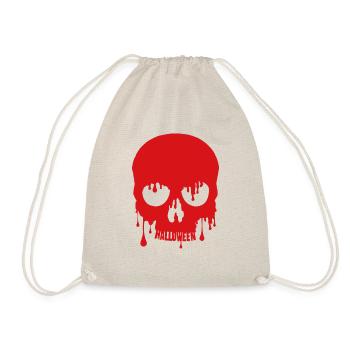 gruseliger Halloween Totenkopf - Turnbeutel - Natur - Vorne