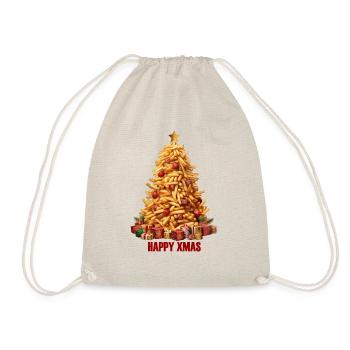 Pommes Frites Weihnachten - Turnbeutel - Natur - Vorne