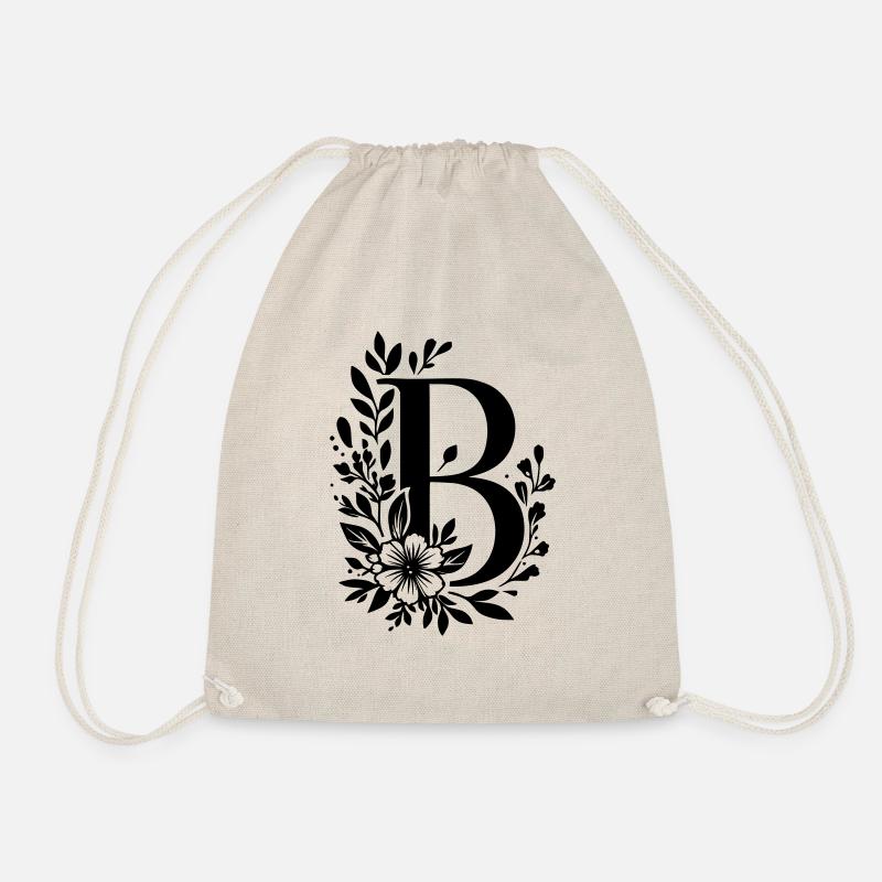 Buchstabe B Blume - Turnbeutel - Natur