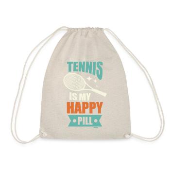 Tennis Is My Happy Pill - Turnbeutel - Natur - Vorne