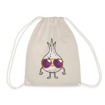 Coole Zwiebel mit Sonnenbrille - Turnbeutel - Natur - Vorne