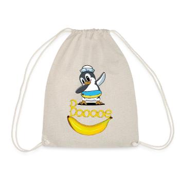 Pinguin Banane Seemann maritim Kind - Turnbeutel - Natur - Vorne