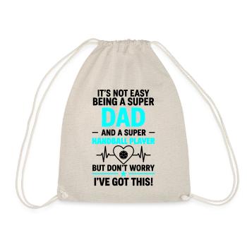Herz + Handball – Super Papa Handball Player - Sac de sport léger - nature - Devant