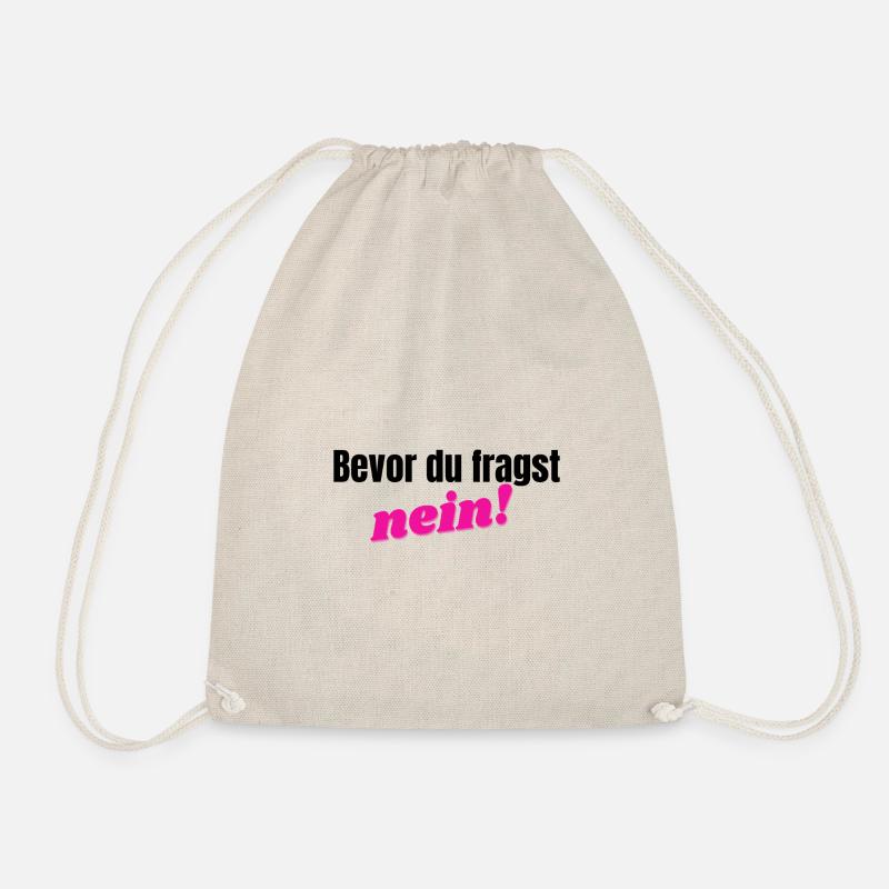 Bevor du fragst, nein - pink/schwarz - Turnbeutel - Natur