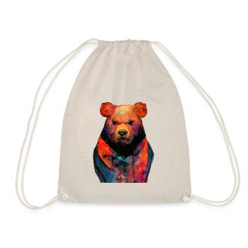 Ours Teddy #bear aquarelle animalière - Sac de sport léger - nature - Devant