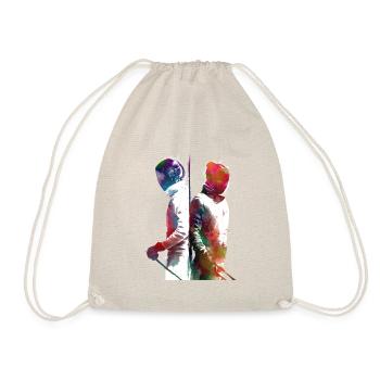 fencing sport art #fencing #sport - Drawstring Bag - nature - Front