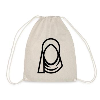 Hijab Kopftuch Muslimische Frau - Turnbeutel - Natur - Vorne