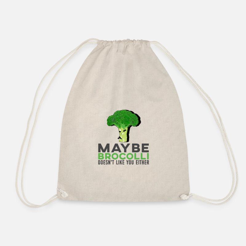Eat broccoli - Drawstring Bag - nature