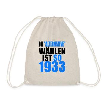 AfD stoppen gegen rechts Demokratie Vielfalt 1933 - Turnbeutel - Natur - Vorne