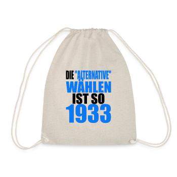 AfD stoppen gegen rechts Demokratie Vielfalt 1933 - Turnbeutel - Natur - Vorne