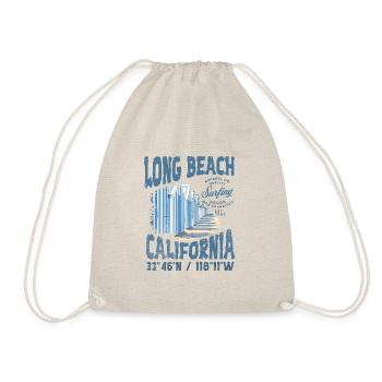 Long beach surfing goods 3 - Drawstring Bag - nature - Front