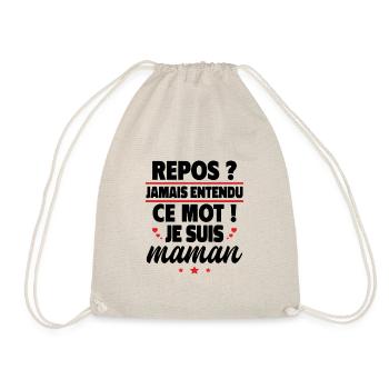 Repos Inconnu, je suis maman,cadeau fête des mères - Sac de sport léger - nature - Devant