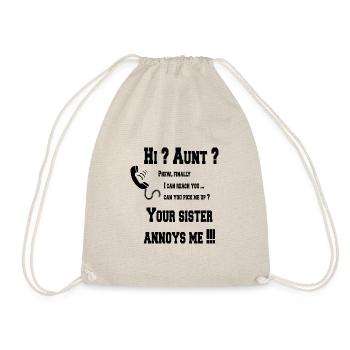 Salut tante? ta sœur m'ennuie! - Sac de sport léger - nature - Devant