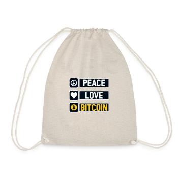 Peace Love Bitcoin - Drawstring Bag - nature - Front