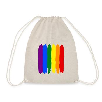 Pride - Rainbow Brushstrokes - Drawstring Bag - nature - Front