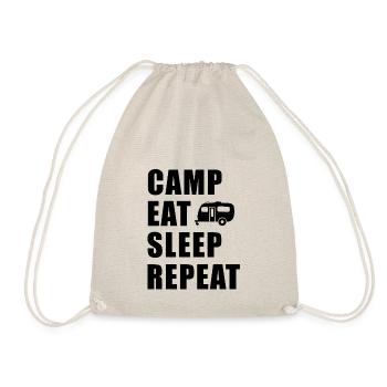 Camp Eat Sleep Repeat - Drawstring Bag - nature - Front