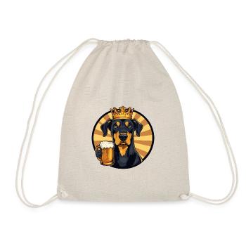 Doberman Dog Beer Comic - Drawstring Bag - nature - Front
