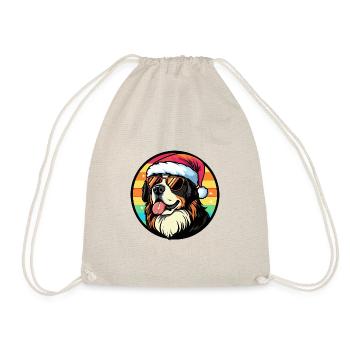 Saint Bernard Hund Weihnachten Cool - Turnbeutel - Natur - Vorne