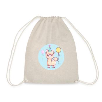 Alpaca Llama Birthday Comic - Drawstring Bag - nature - Front