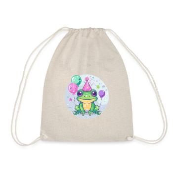 Frog Birthday Comic - Drawstring Bag - nature - Front