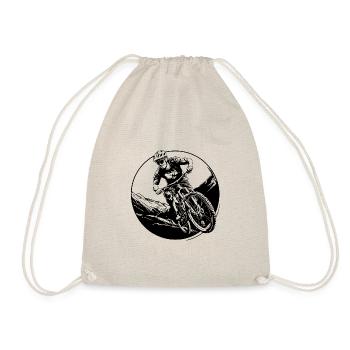 Mountain Bike Bicycle Silhouette - Drawstring Bag - nature - Front