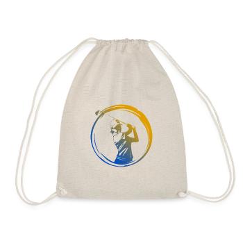 Golfer Silhouette Colorful - Drawstring Bag - nature - Front