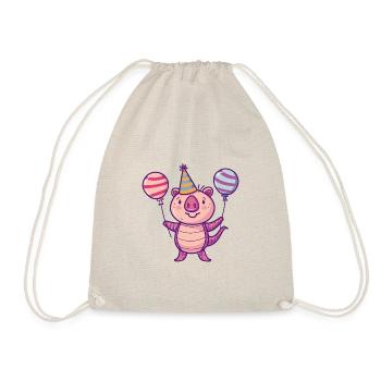 Armadillo Birthday Baby - Drawstring Bag - nature - Front