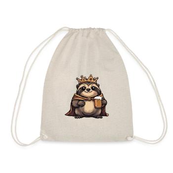 Sloth Beer Funny - Drawstring Bag - nature - Front