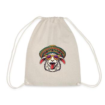 Schaf Comic Lustig Sombrero - Turnbeutel - Natur - Vorne