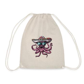 Oktopus Lustig Sombrero - Turnbeutel - Natur - Vorne