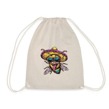 Bee Funny Sombrero - Drawstring Bag - nature - Front