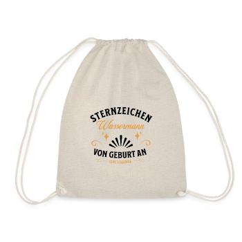 Sternzeichen Geschenke Wassermann Spruch - Turnbeutel - Natur - Vorne