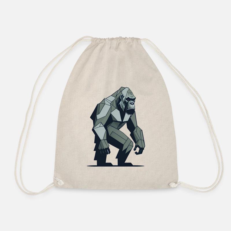 Geometrischer Gorilla - Turnbeutel - Natur