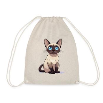 Süße Siam Katze Siamese Kater - Turnbeutel - Natur - Vorne