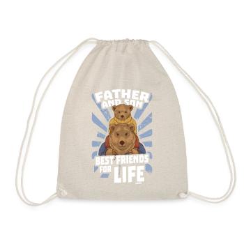 Father Papa Son Child Father's Day Gift - Drawstring Bag - nature - Front