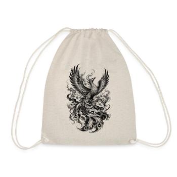Japanese Phoenix Houou in Irezumi Style - Drawstring Bag - nature - Front
