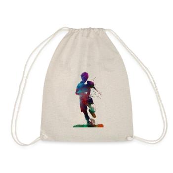 Fußballspieler 2 Sportkunst - Turnbeutel - Natur - Vorne