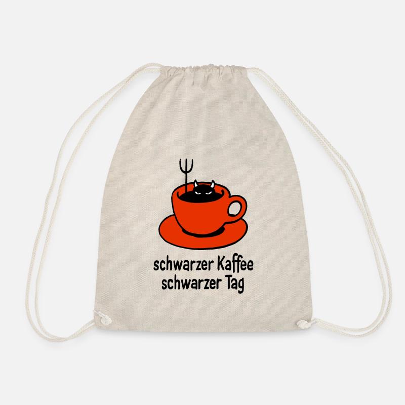 Kaffeeteufel rot. schwarzer Kaffee – schwarzer Tag - Turnbeutel - Natur