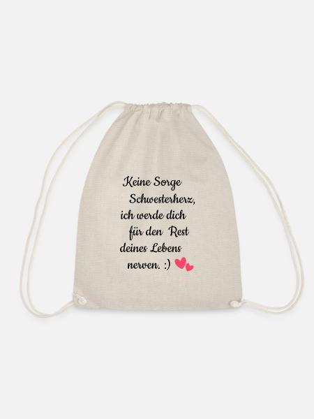 Beste Schwester Schwesterherz Weihnachten Geschenk - Turnbeutel - Natur