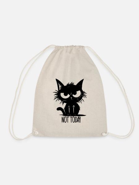 Not Today Katze Geschenkidee - Turnbeutel - Natur