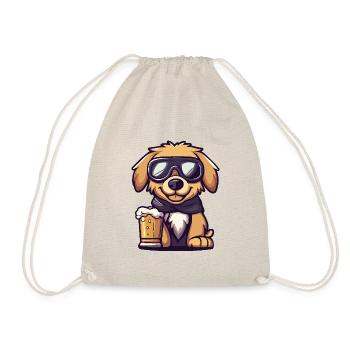 Golden Retriever Hund Apres Ski Bier Lustig - Turnbeutel - Natur - Vorne