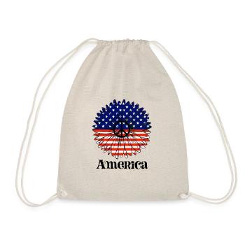 4. Juli Amerika-Flagge Sonnenblume - Turnbeutel - Natur - Vorne