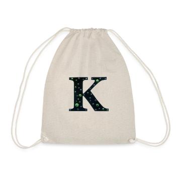 Lettre K Monogramme, Vert et Argent - Cool Galaxy - Sac de sport léger - nature - Devant