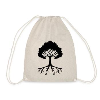 Tree rooted with roots Tree of Life - Drawstring Bag - nature - Front